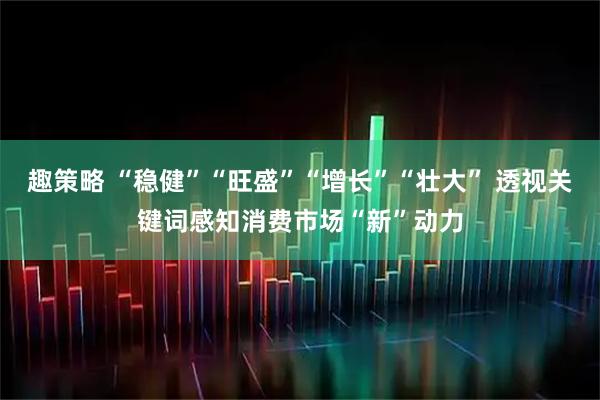 趣策略 “稳健”“旺盛”“增长”“壮大” 透视关键词感知消费市场“新”动力